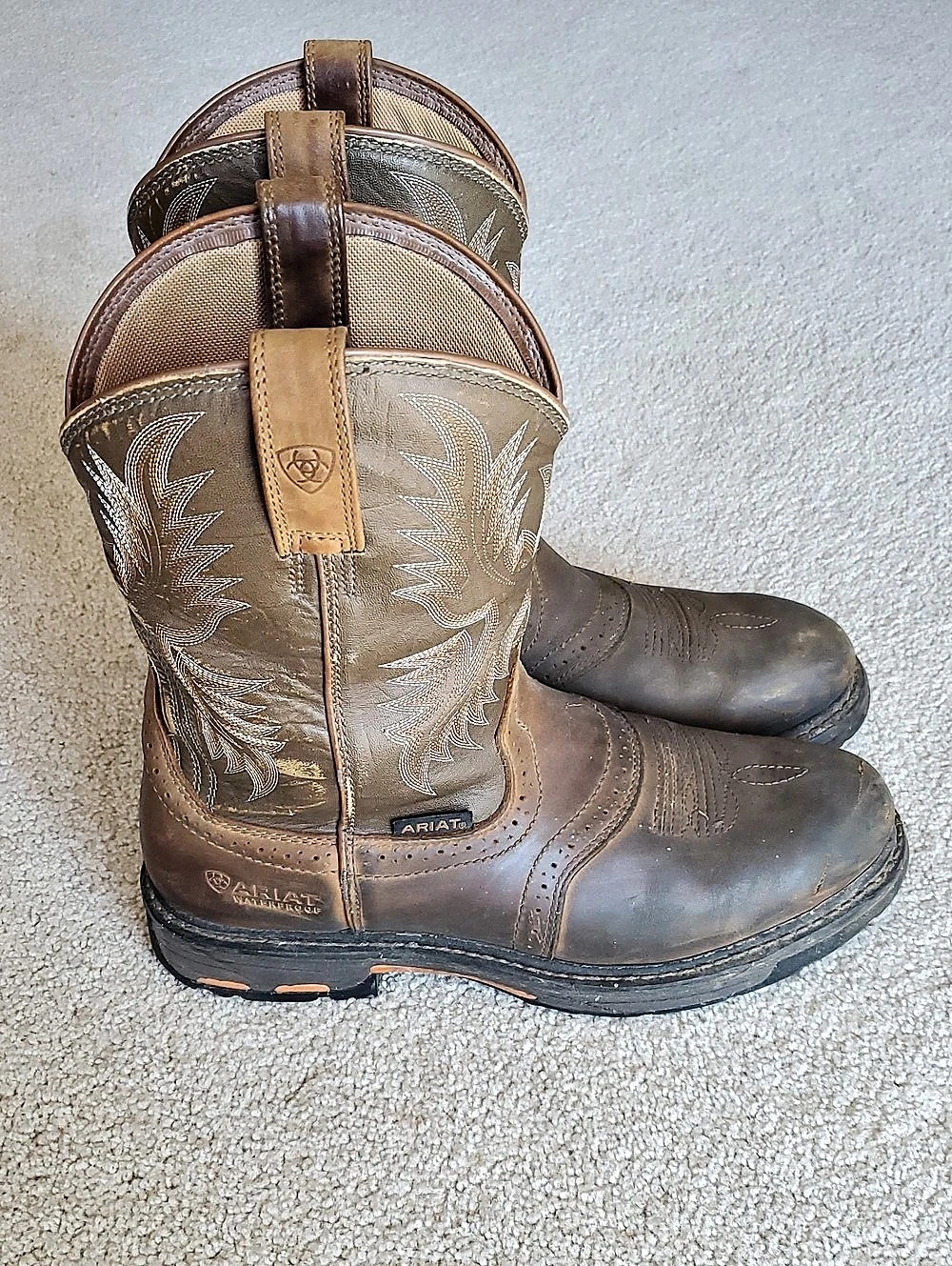 Ariat Workhog Waterproof Western Work Boots US 11.5 D Brown